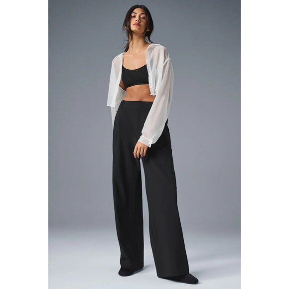 ALO Yoga High-Waist Pursuit Black Trouser Pants Women's Small - Picture 2 of 9